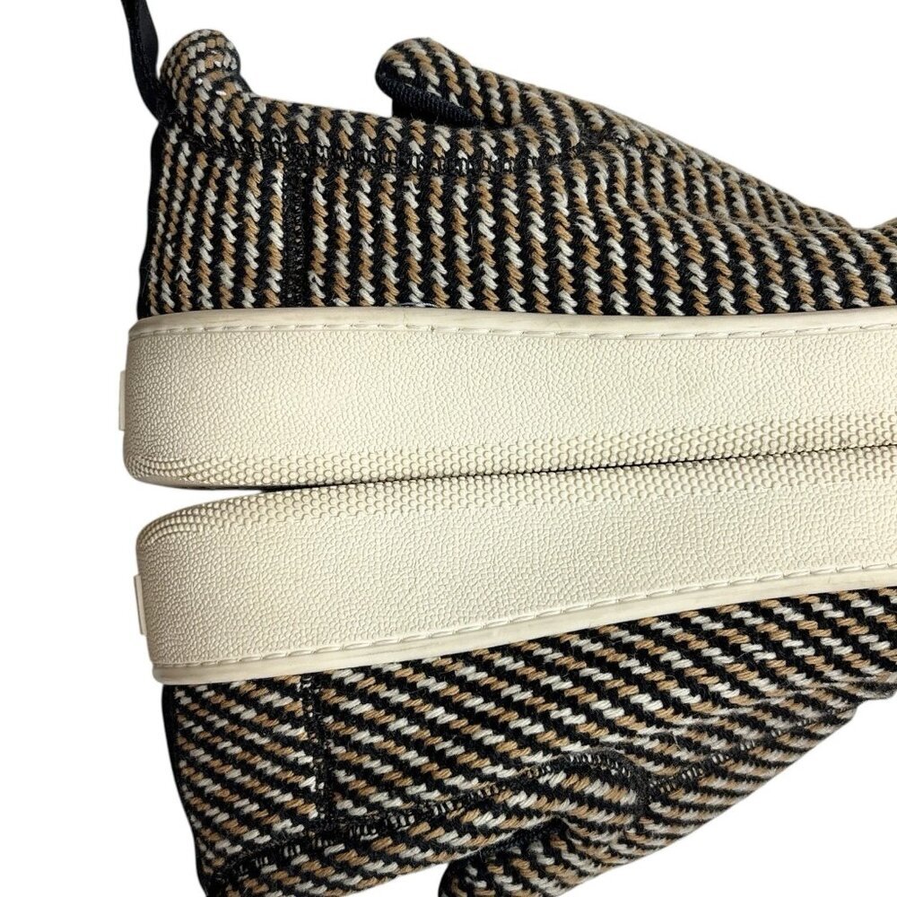 CELINE Paris Retro Tweed Knit Slip-On Sneakers Flats Tan Brown Beige ~Size 8.5 - Picture 10 of 15